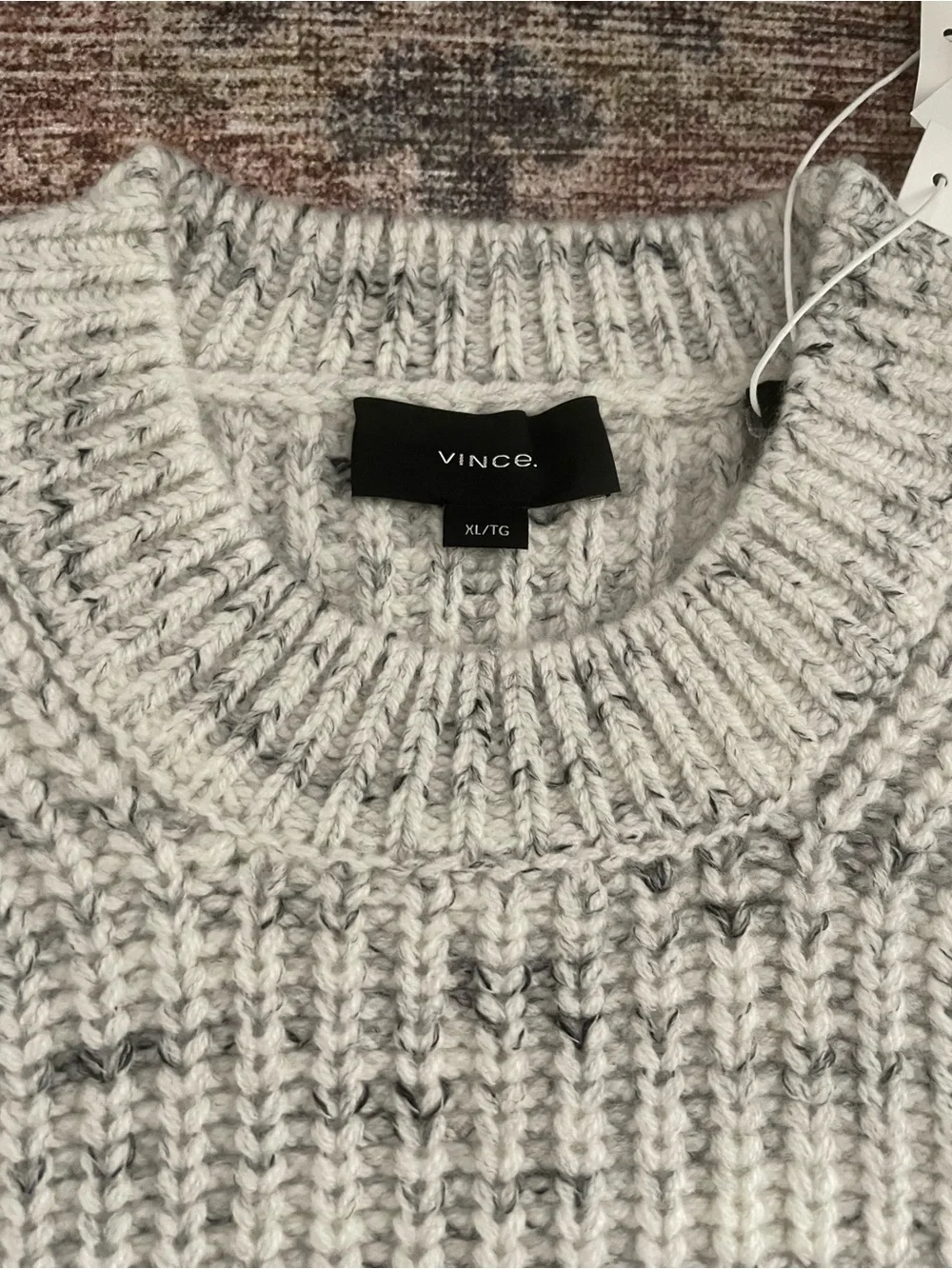 Vince Men's Crewneck Marled Knit Sweater - Gray, Size XL